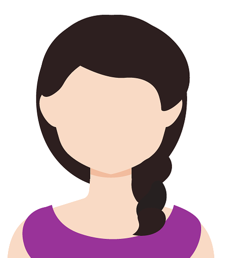 White woman with braided hair silhouette